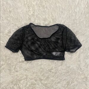 Black fishnet crop top
